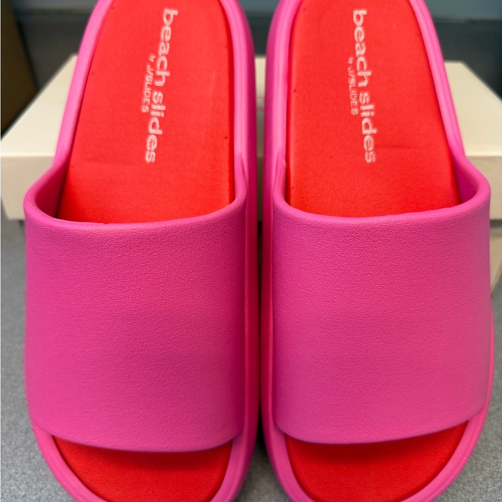 Pink and Red Beach Slides